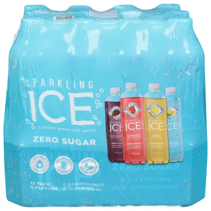 Zero Sugar Flavored 4 Flavors Sparkling Water 12 - 17 fl oz Bottles