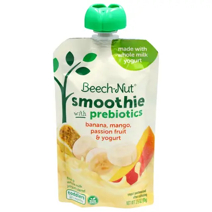 Toddlers (12+ Months) Smoothie with Prebiotics Banana, Mango, Passion Fruit & Yogurt 3.5 oz