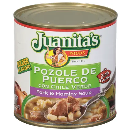 Juanita's Foods Ready to Serve Pork Pozole with Green Chile Soup, 25 oz can