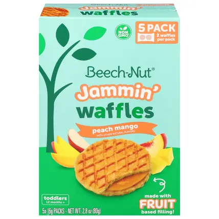 Toddlers (12 Months+) Jammin' Peach Mango Waffles 5 - 16 g Packs
