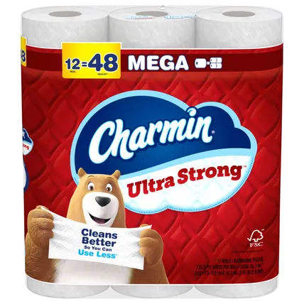 Charmin Ultra Strong Toilet Paper 12 Mega Rolls, 220 Sheets Per Roll