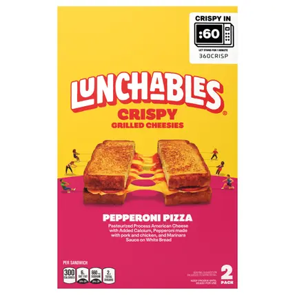 Crispy Grilled Cheesies, Pepperoni Pizza Sandwiches, 2 Pack, 6.2 oz Box
