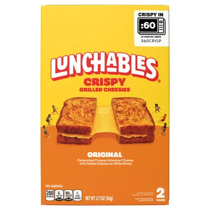 Crispy Grilled Cheesies, Original Cheese Sandwiches, 2 Pack, 5.71 oz Box