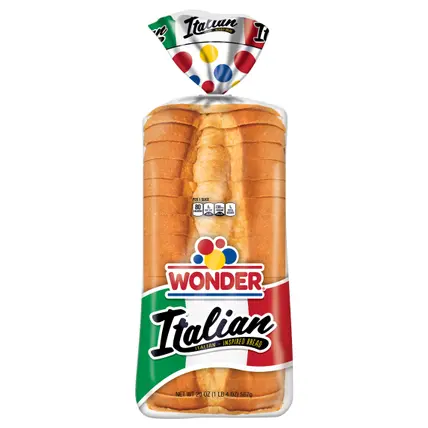 Italian Bread, Italian-Inspired Wide Loaf White Bread, 20 oz Loaf
