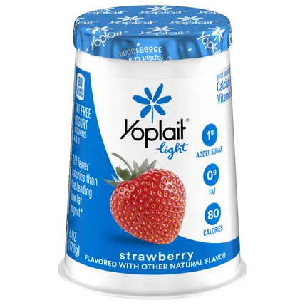 Yoplait Light Strawberry Fat Free Yogurt, 6 OZ Yogurt Cup