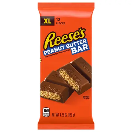 REESE'S Milk Chocolate Peanut Butter XL, Candy Bar, 4.25 oz (12 Pieces)