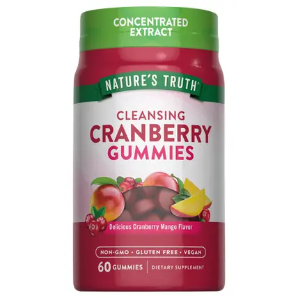 Cleansing Natural Cranberry Mango Flavor Cranberry 60 Gummies