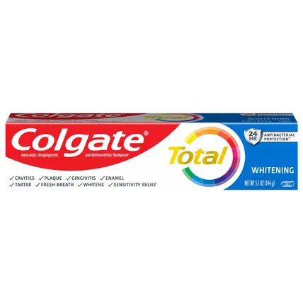 Colgate Total Whitening Gel Toothpaste, Mint Toothpaste, 5.1 Oz. Tube