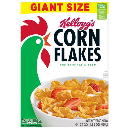 Corn Flakes Breakfast Cereal Original, Kids Cereal, 24 oz
