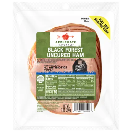 Applegate Natural Black Forest Uncured Ham Sliced, 7oz