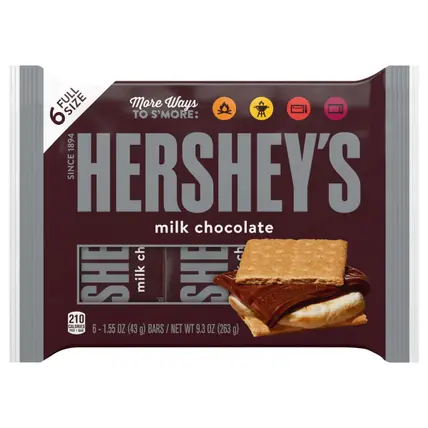 Milk Chocolate Candy Bars, 1.55 oz (6 Count)