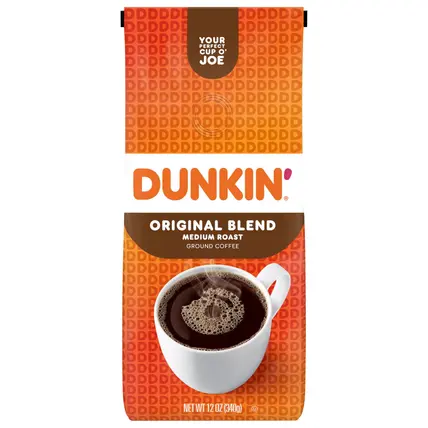 Dunkin’ Original Blend Ground Coffee, Medium Roast, 12 Oz Bag