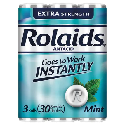 Extra Strength Antacid, 30 Chewable Tablets, Mint Flavor, Extra Strength Heartburn Relief, 3 x 10 Tablets
