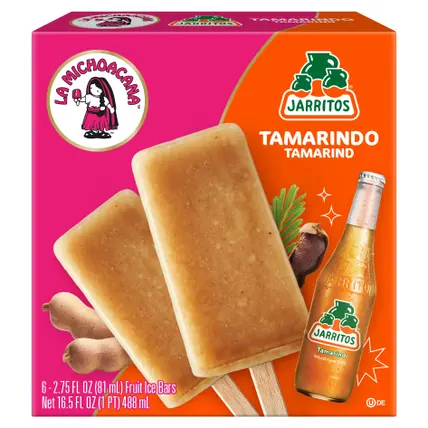 Jarritos Tamarindo Tamarind Fruit Ice Bars 6 - 2.75 fl oz Bars