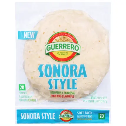 Guerrero Sonora Style Soft Taco Flour Tortillas 20 ea