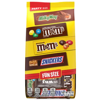 M&M's, Snickers & Milky Way Chocolate Candy Variety Mix , Party Size - 19.2 Oz Bulk Bag