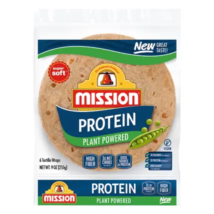 Mission Protein Super Soft Vegan Tortilla Wraps 6.0 ea