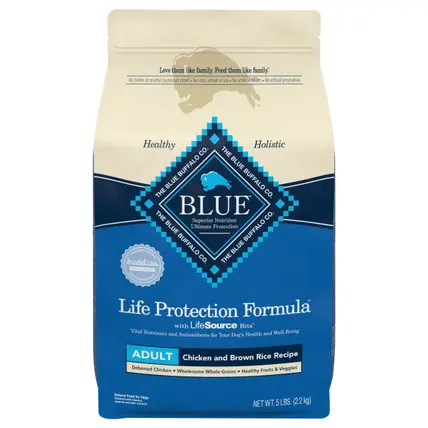 Blue Buffalo Life Protection Formula Natural Adult Dry Dog Food, Chicken and Brown Rice 5-lb Trial Size Bag