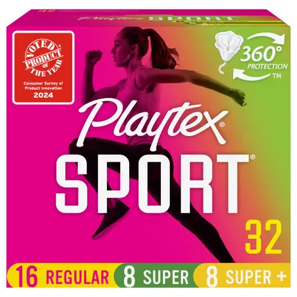 Playtex Sport Multipack Tampons - Plastic - Unscented - Regular/Super/Super+ - 32ct
