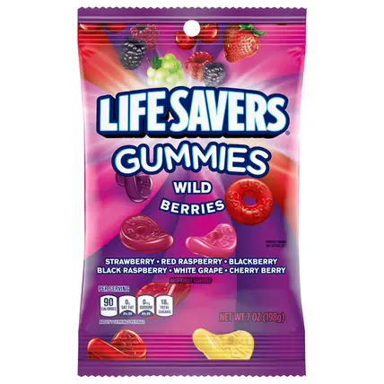 LIFE SAVERS Wild Berries Gummies Candy Bag, 7-Ounce