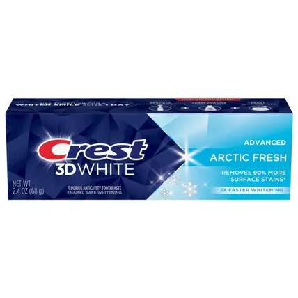 Crest 3D White Advanced Teeth Whitening Toothpaste, Arctic Fresh, 2.4 oz