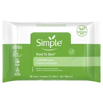 Simple Kind to Skin Cleansing Wipes 25 ea
