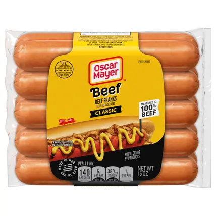Oscar Mayer Classic Beef Franks Hot Dogs, 10 ct Pack