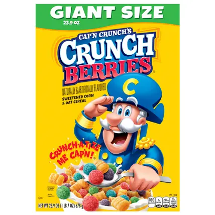 's Sweetened Corn & Oat Cereal Crunch Berries Naturally & Artificially Flavored 23.9 Oz