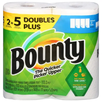 2-Ply White Select-A-Size Paper Towels Double Plus Rolls 2 ea