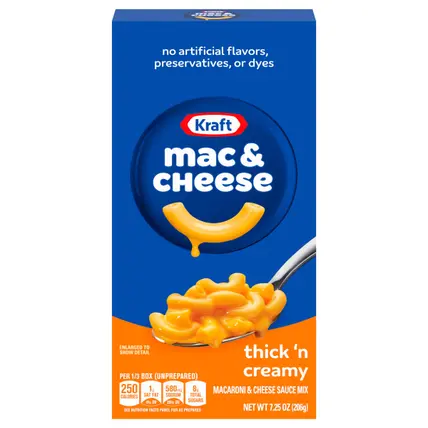 Kraft Thick 'n Creamy Mac & Cheese Macaroni and Cheese Dinner, 7.25 oz Box