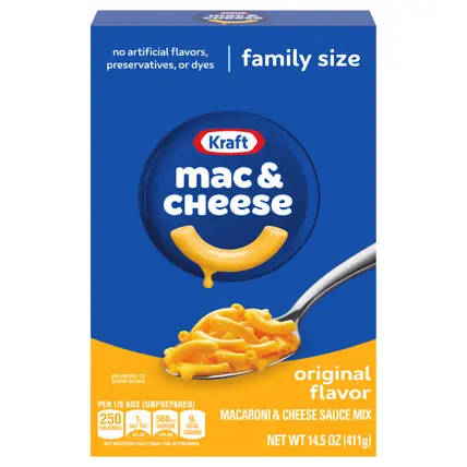 Kraft Original Mac & Cheese Dinner Family Size, 14.5 oz Box
