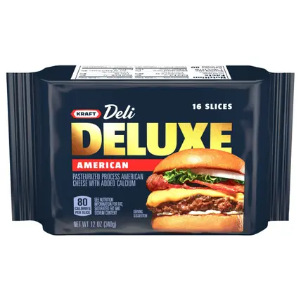 Kraft Deli Deluxe American Cheese Slices, 16 ct Pack