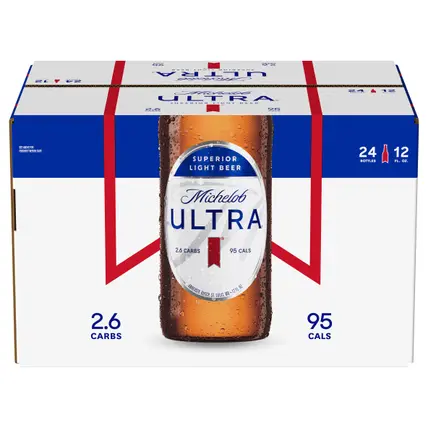 Michelob ULTRA Light Beer, 24 Pack Beer, 12 FL OZ Bottles, 4.2% ABV