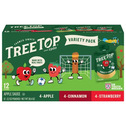 Apple/Cinnamon/Strawberry Apple Sauce Variety Pack 12 - 3.2 oz Pouches