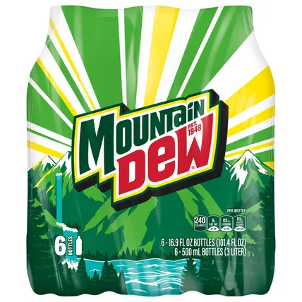 Mountain Dew Soda Citrus 16.9 Fl Oz, 6 Count