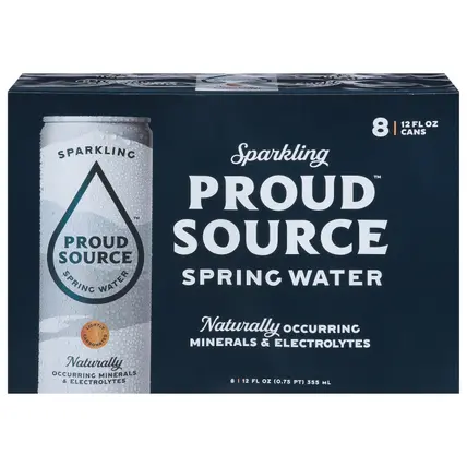 Proud Source Sparkling Spring Water 8 - 12 fl oz Cans