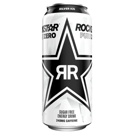 Rockstar Pure Zero Sugar Free Energy Drink Silver Ice Grapefruit 16 Fl Oz Can