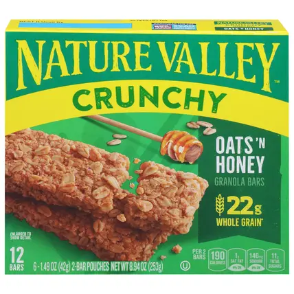 Nature Valley Crunchy Oats 'N Honey Granola Bars 6 - 1.49 oz Pouches