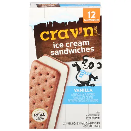 Vanilla Ice Cream Sandwiches 12 ea