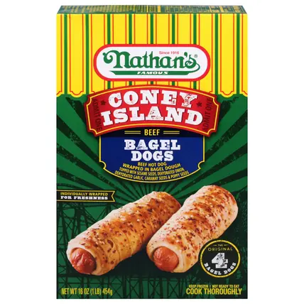 Nathan's Famous Coney Island Beef Bagel Dogs 4 ea
