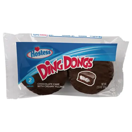 HOSTESS Chocolate DING DONGS Single Serve, 2 Count, 2.55 oz