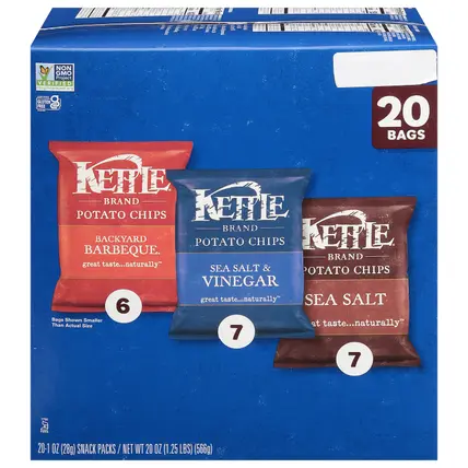 Kettle Brand Potato Chips 20 - 1 oz Bags