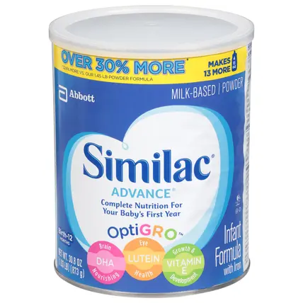 Advance Birth-12 Months Milk-Based Powder Infant Formula with Iron 30.8 oz