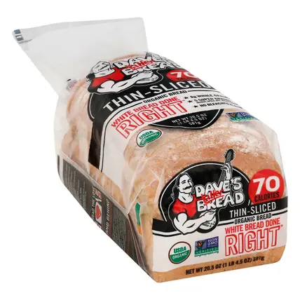 Thin-Sliced Organic White Bread Done Right Bread 20.5 oz