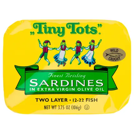 Tiny Tots Wild Caught Sardines in Extra Virgin Olive Oil 3.75 ounces