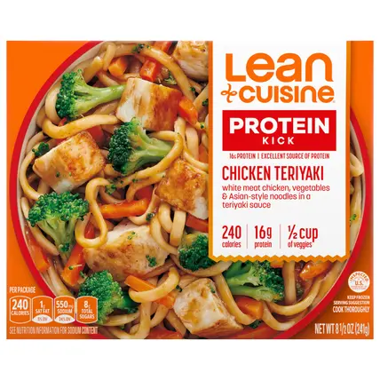 Lean Cuisine Frozen Meal Chicken Teriyaki, Protein Kick Microwave Meal, Frozen Chicken Dinner, Frozen Dinner for One