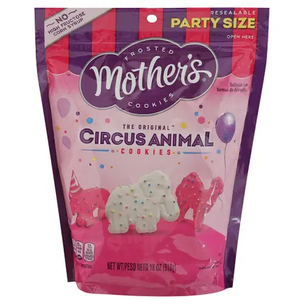 Mother's Party Size Circus Animal Frosted Cookies Party Size 18 oz
