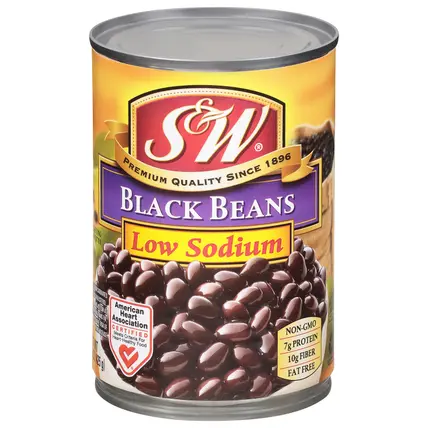 S&W Low Sodium Black Beans 15 oz