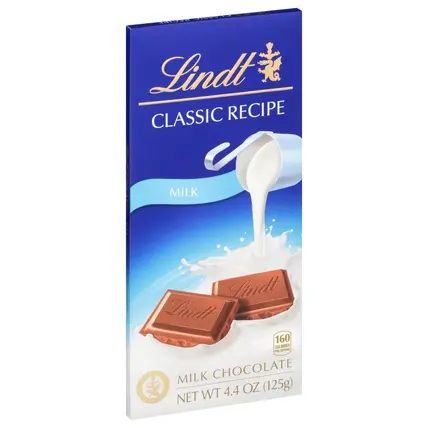 Lindt CLASSIC RECIPE Milk Chocolate Candy Bar, 4.4 oz.