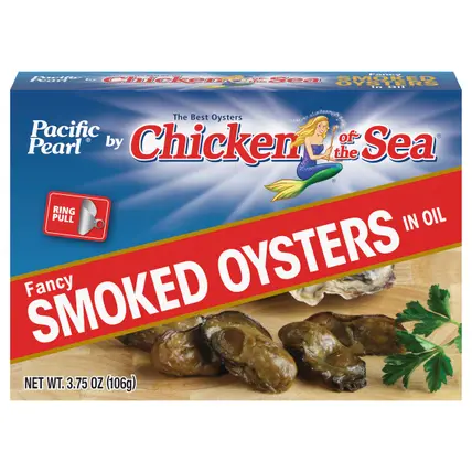 Pacific Pearl Fancy Smoked Oysters in Oil 3.75 oz